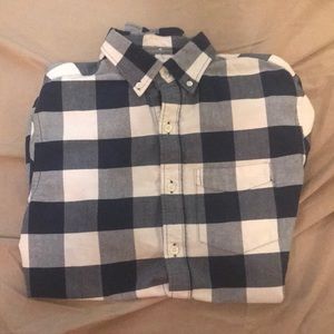 Blue & white button-up shirt